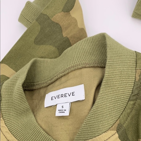 Evereve bomber jacket coat green camo linen blend zipper lightweight new Small - Picture 4 of 4